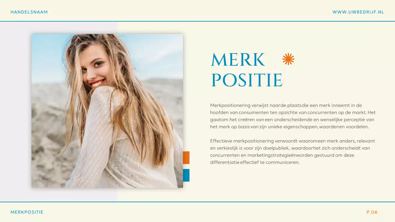 Blauw Oranje Eenvoudig Modern Merkstrategieplan