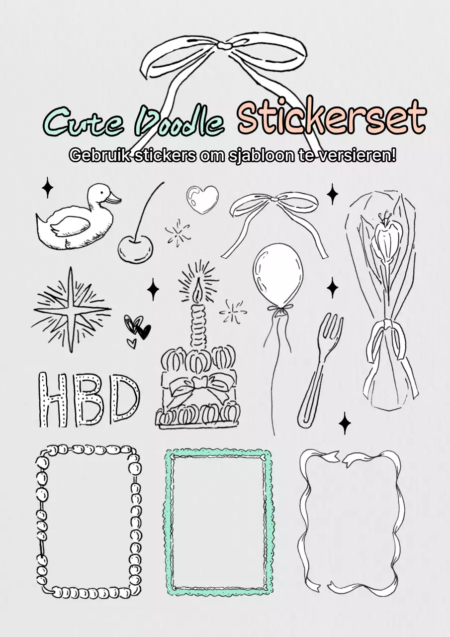 Trendy verjaardagsposter in mint en grijs