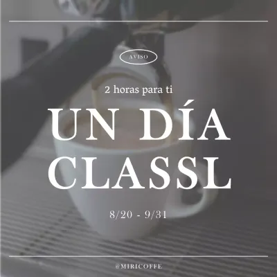 Anunciamos un moderno café de un día en gris y blanco