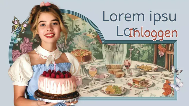 Een vintage blauw en bruin verjaardagsfeestje promoten vlog