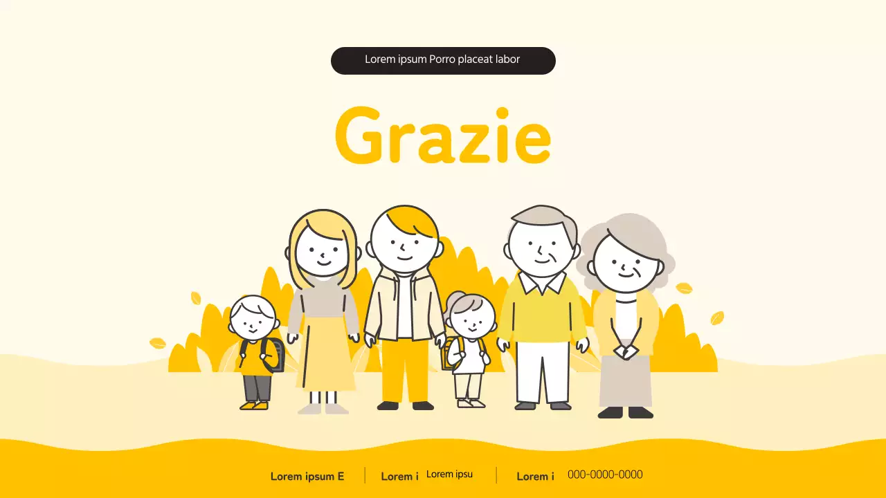 Semplice agenda gialla e nera per la cultura familiare