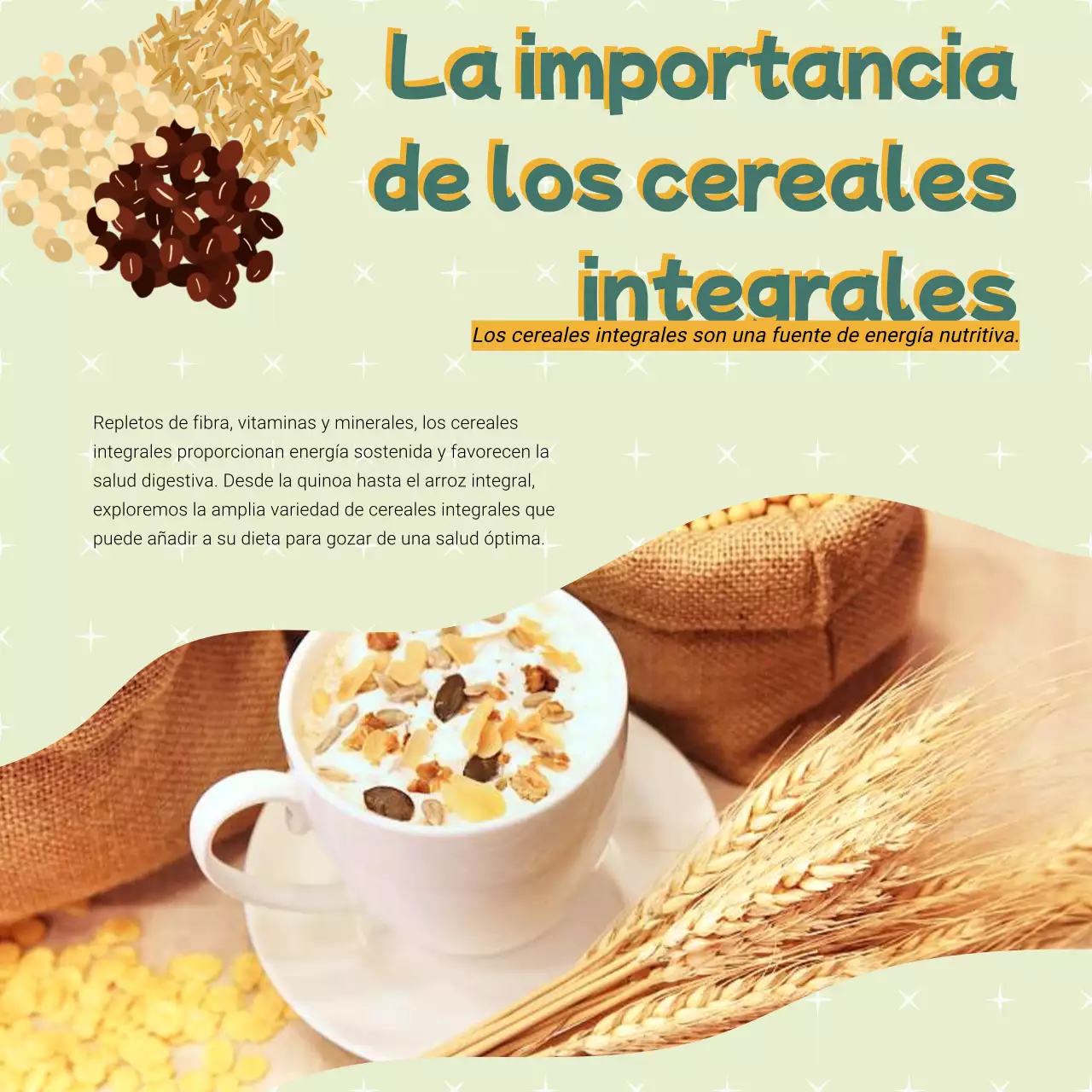 Verde y amarillo Publicidad moderna sobre alimentación sana y dietas