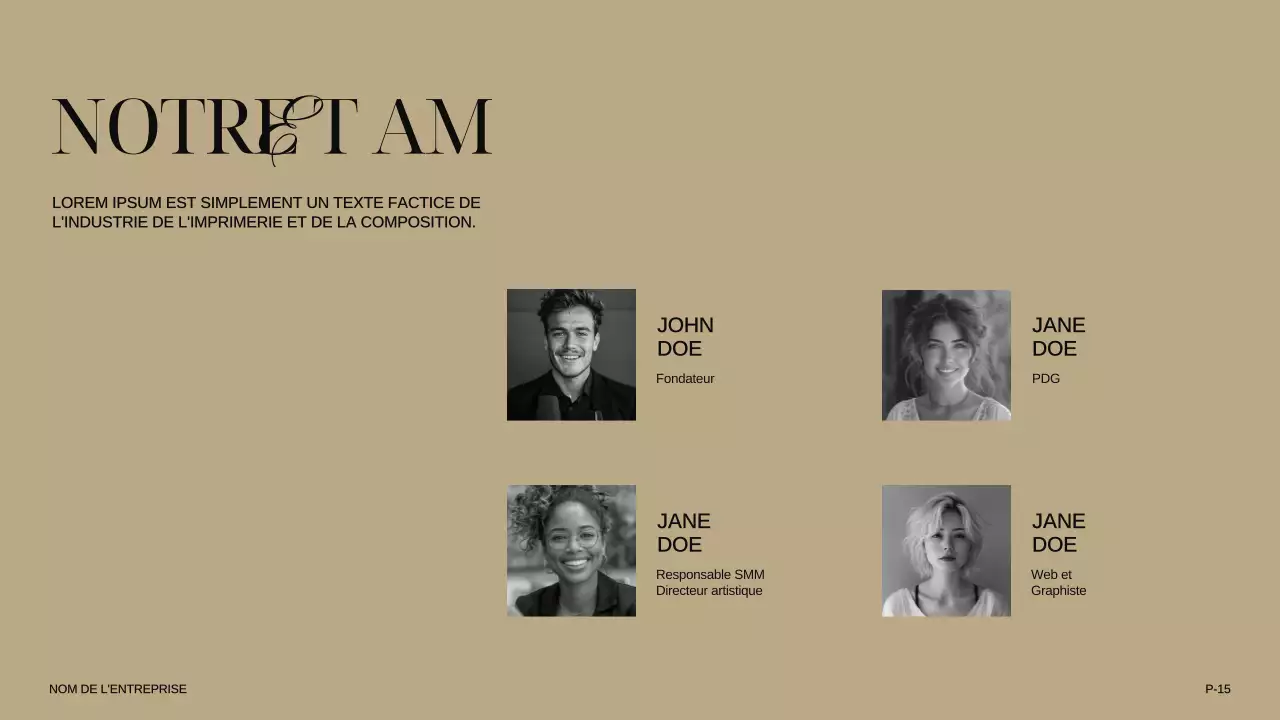 Ivory Khaki Black Modern Elegant Présentation de l'entreprise