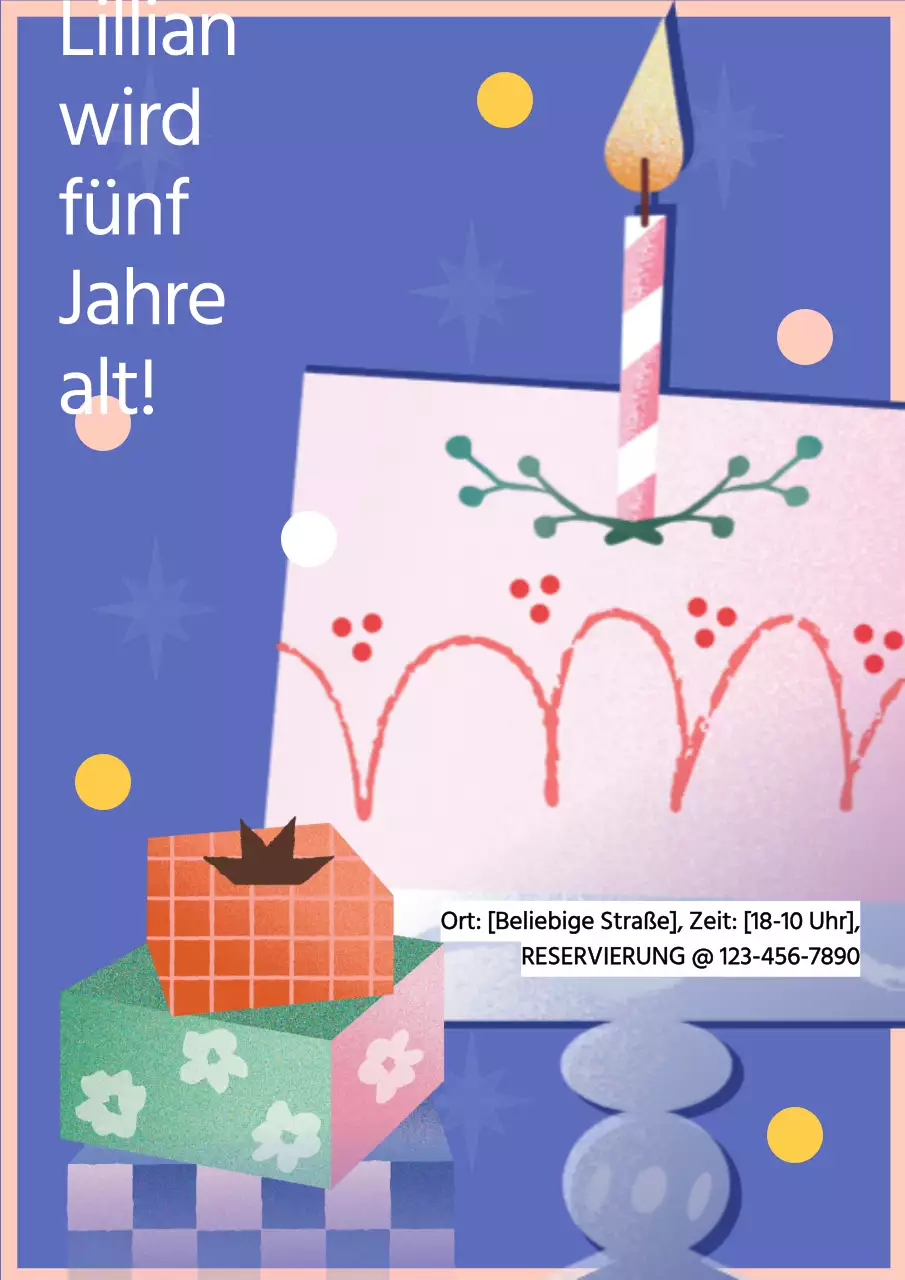 Pink Pop Illustrierte Geburtstagseinladung