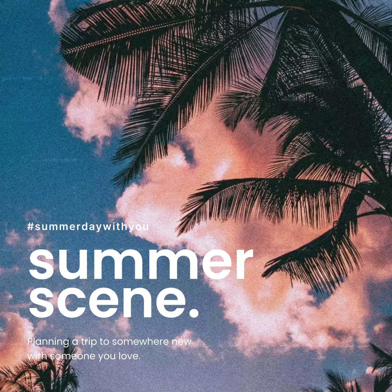 Coral Retro Travel Promotion Social Media Post