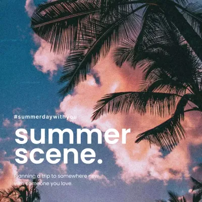 Coral Retro Travel Promotion Social Media Post