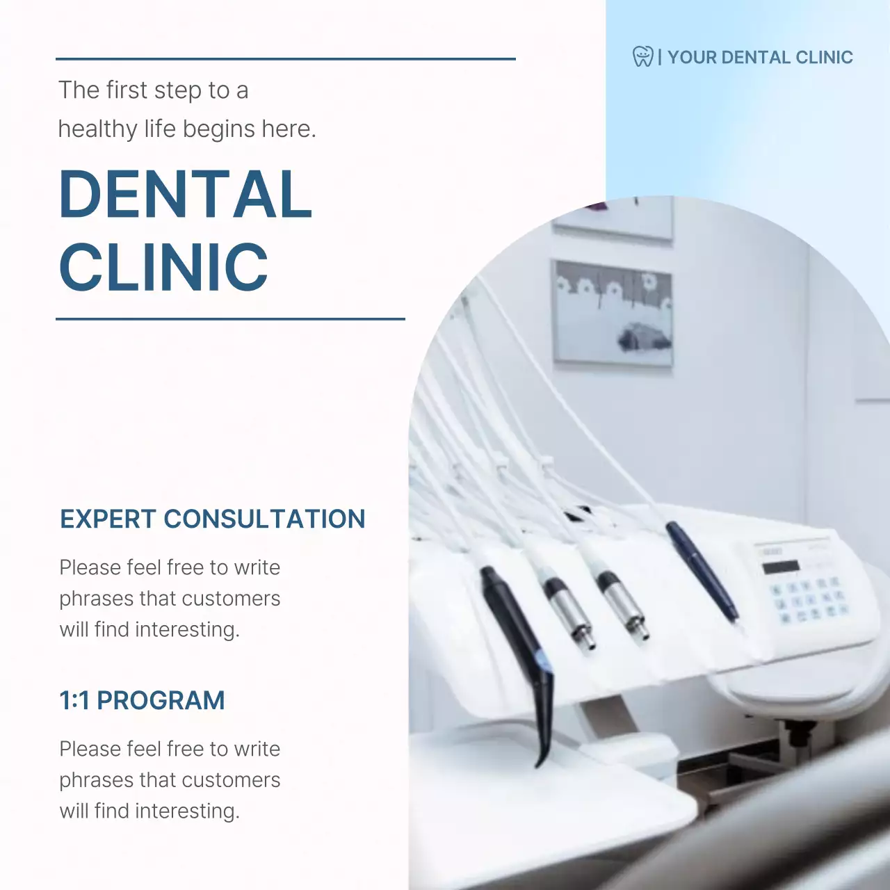 White Modern Dental Promotion Social Media Post