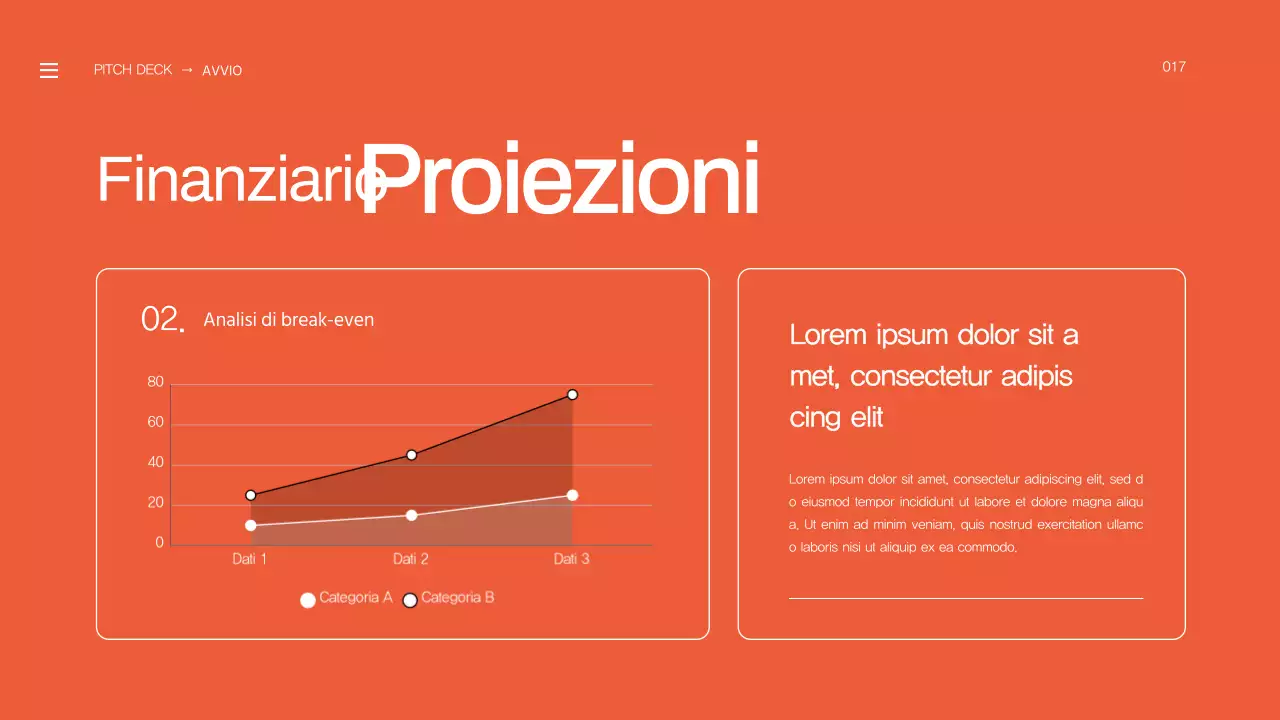 Proposta di lancio di un'impresa in grassetto arancione
