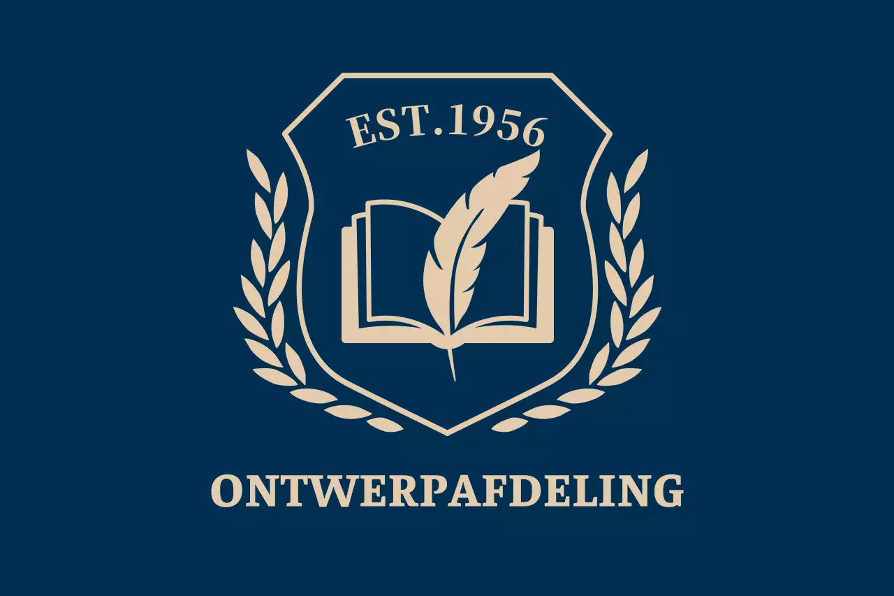 Kleurrijke universiteit met schoollogo