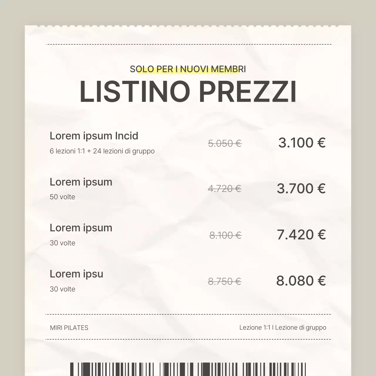 Promuovere una vendita di Pilates moderno in beige e giallo