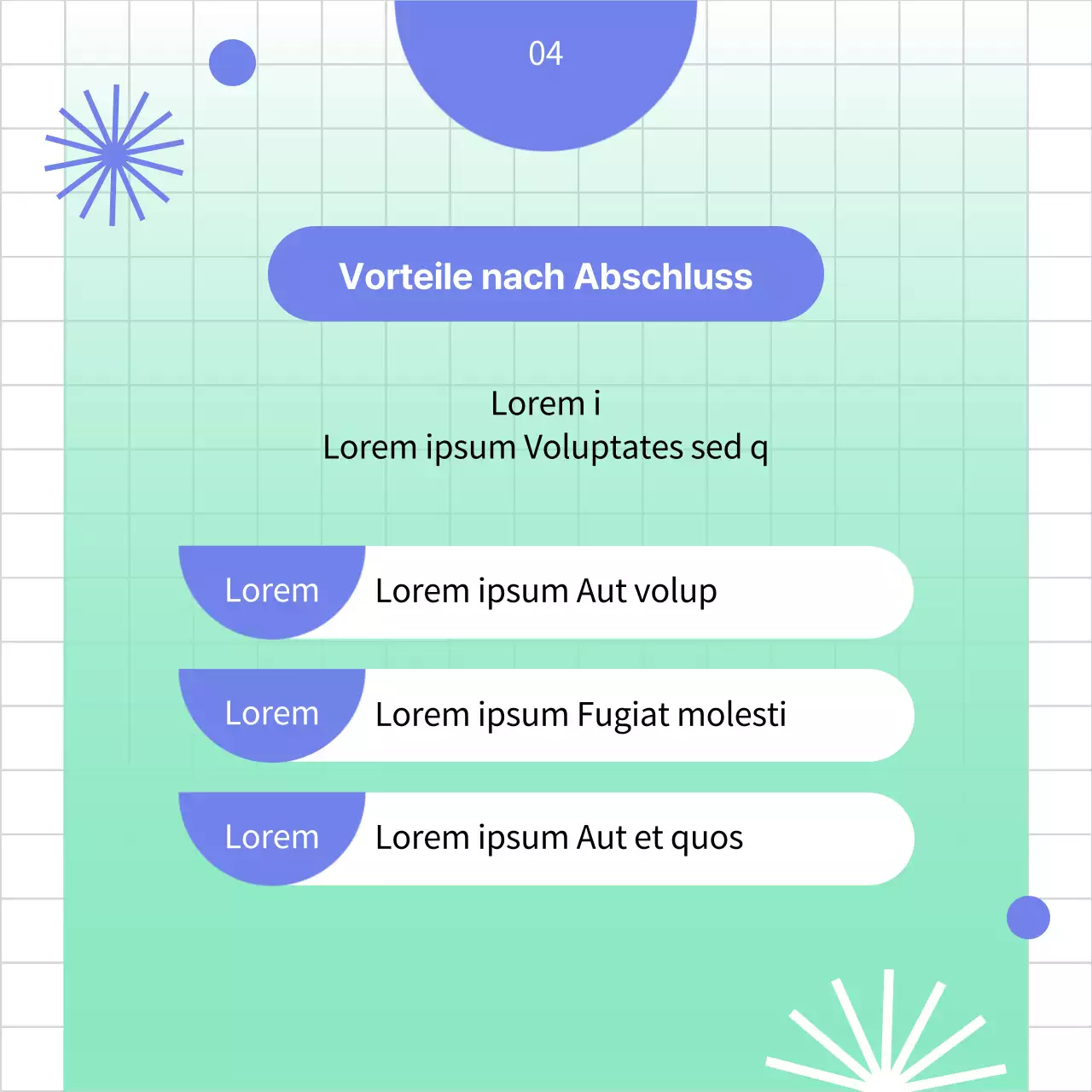 Geometrische Ankündigung für Kulturdolmetscher in Blau und Mint
