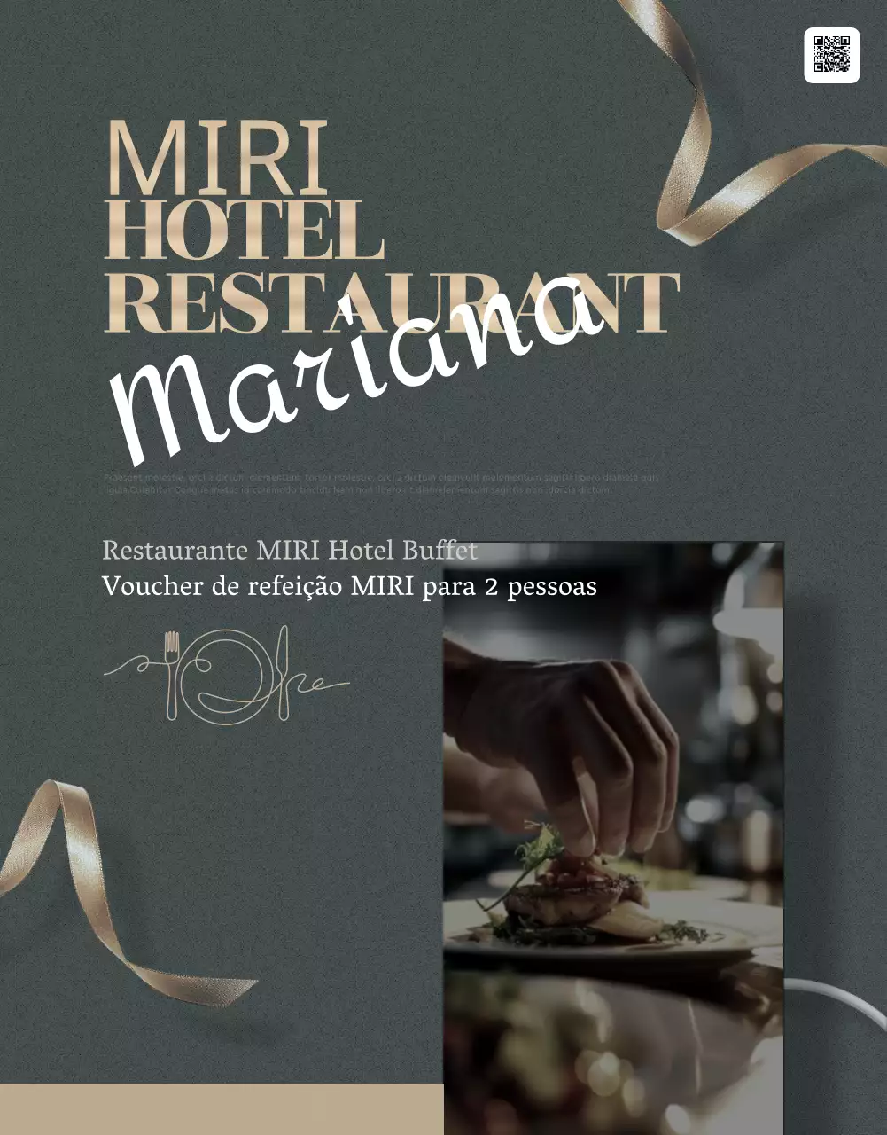 Promover vales de refeição buffet de hotel de luxo em dourado e caqui