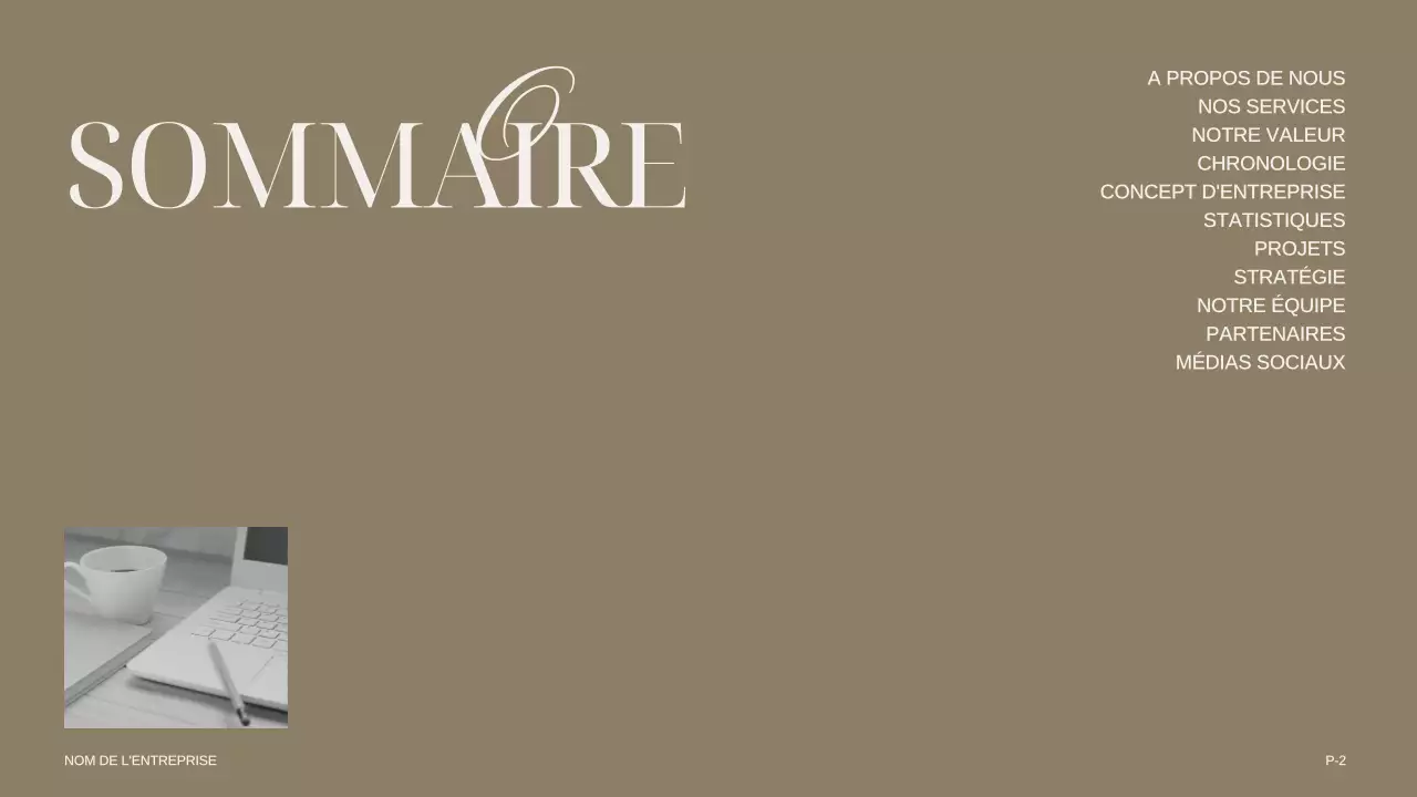 Ivory Khaki Black Modern Elegant Présentation de l'entreprise