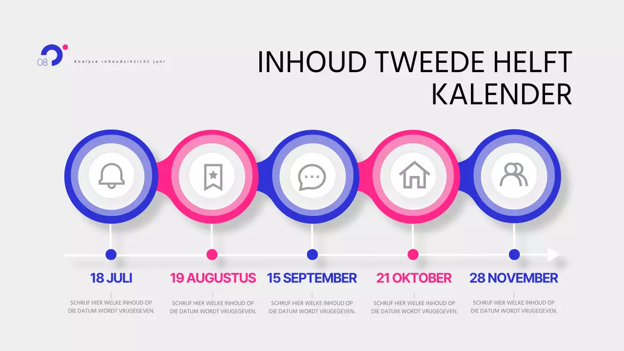 Pop-art inzichtrapporten in blauw en hot pink