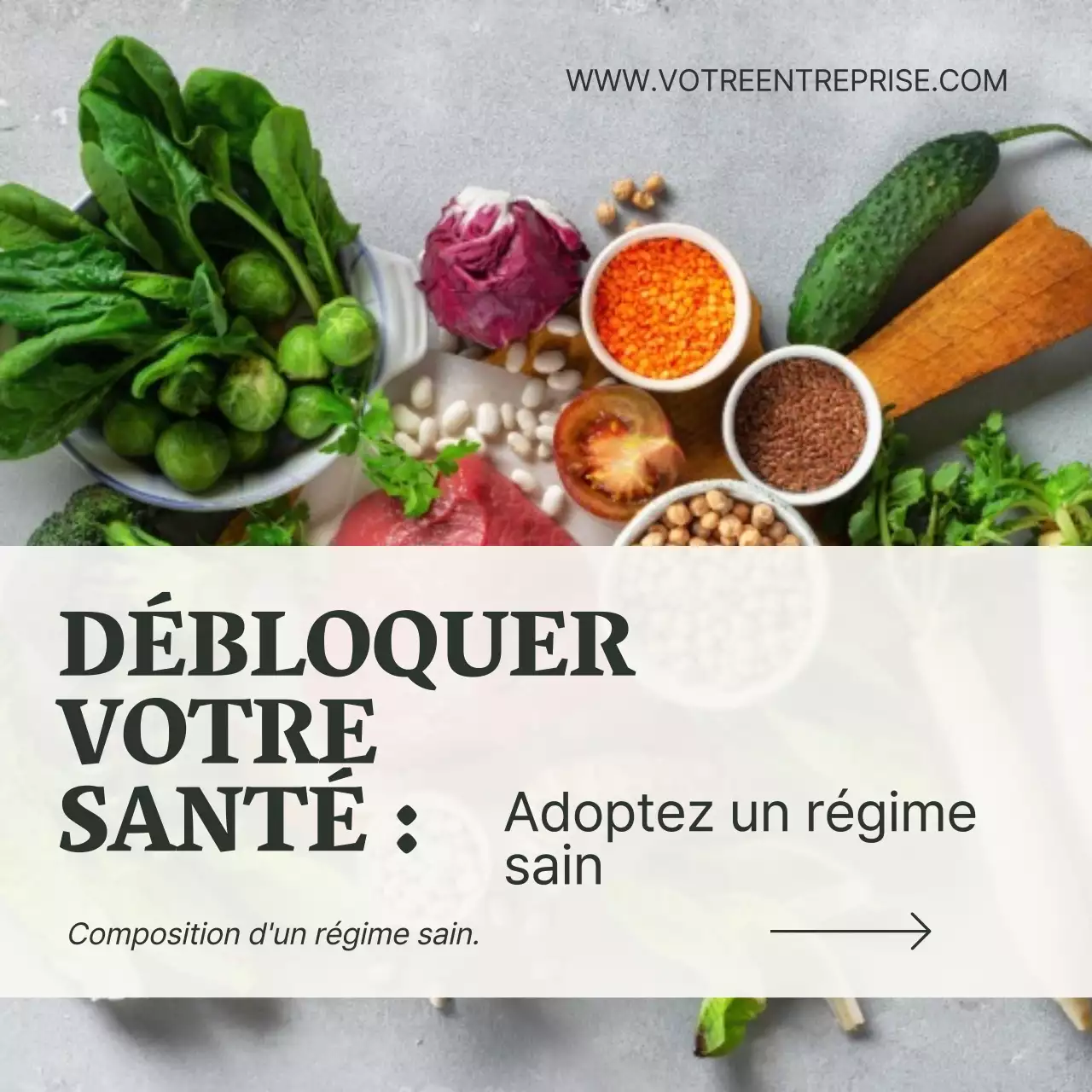 Gris et vert Guide de l'alimentation saine et du régime alimentaire