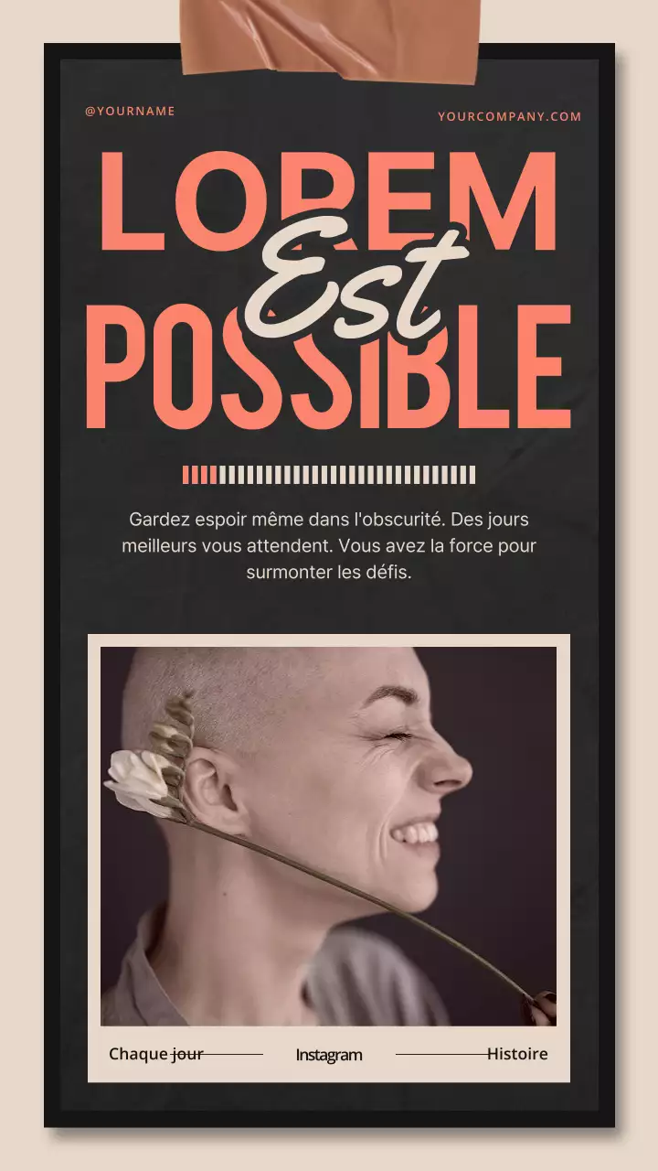 Noir Orange Ivoire Moderne Tendance Citation Motivationnelle pour la Santé Mentale Croissance Personnelle