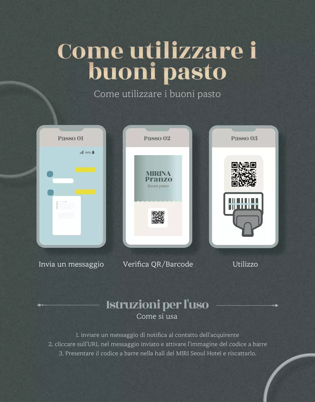 Promuovete buoni pasto a buffet per hotel di lusso in oro e cachi