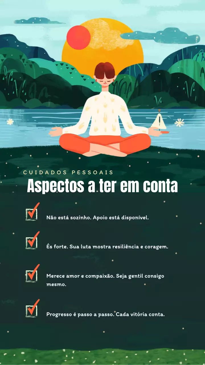 Palavras de encorajamento naturais em verde e laranja