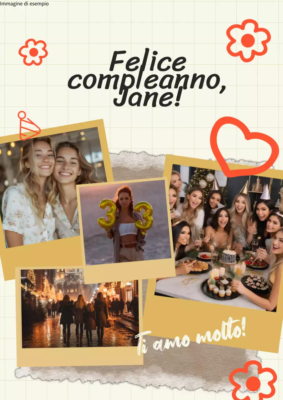 Video di auguri di compleanno moderno arancione beige