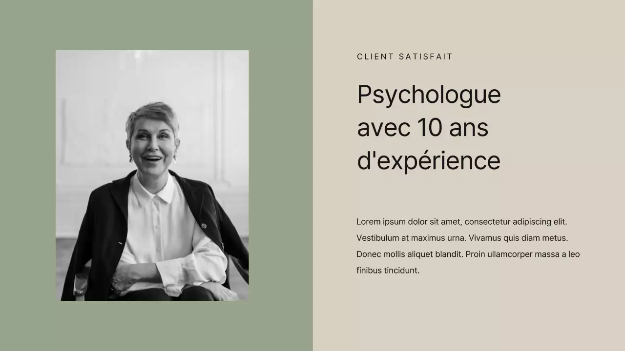 Proposition de psychologue moderne kaki et beige