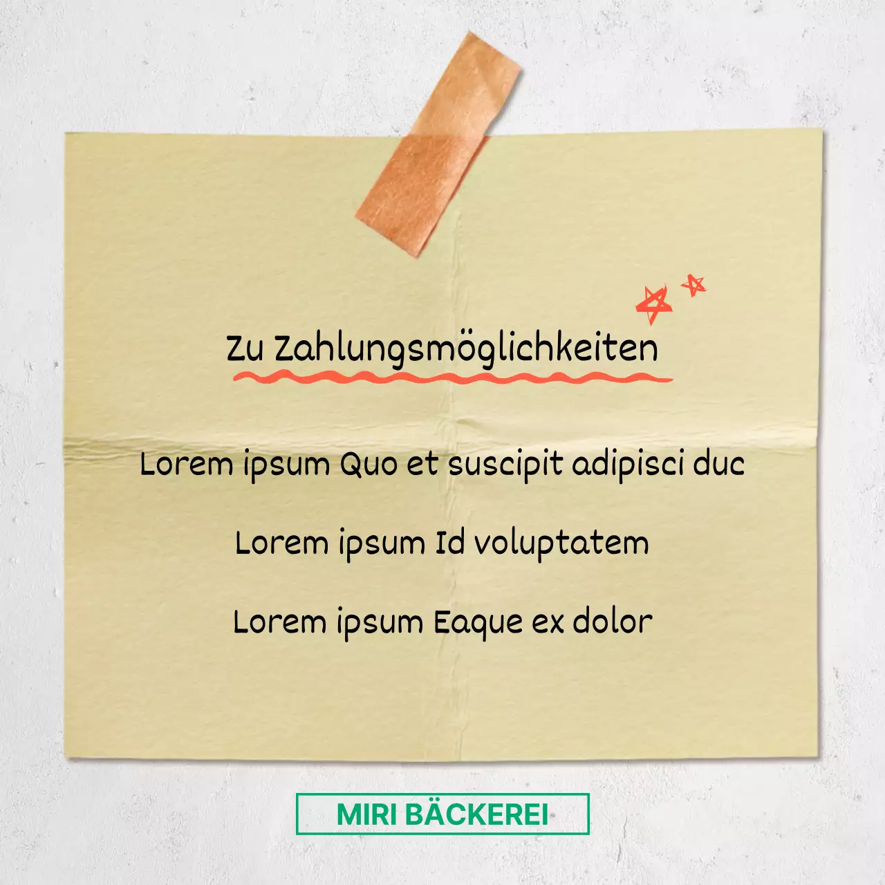 Einfache Informationen in gelb