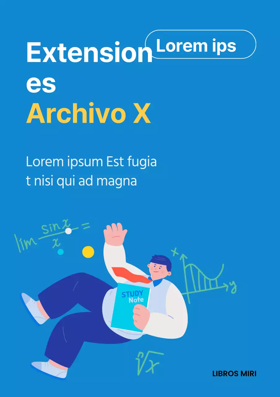 Una sencilla portada de cuaderno escolar en azul y amarillo