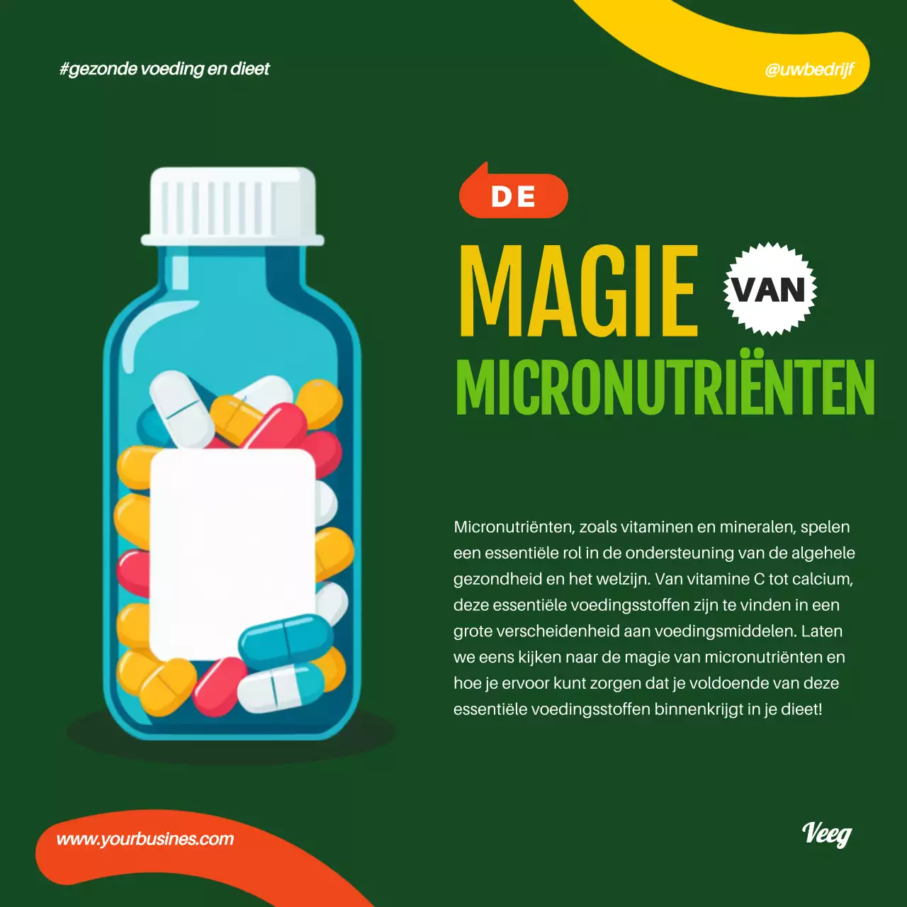 Oranje Groen Geometrisch Popart Gezond Eten En Dieet