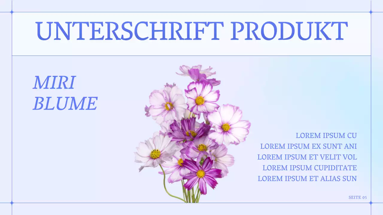 Ein einfaches blaues und lila Blumengeschäft für ein kleines Unternehmen