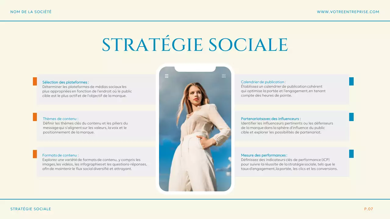 Plan de stratégie de marque bleu-orange simple et moderne