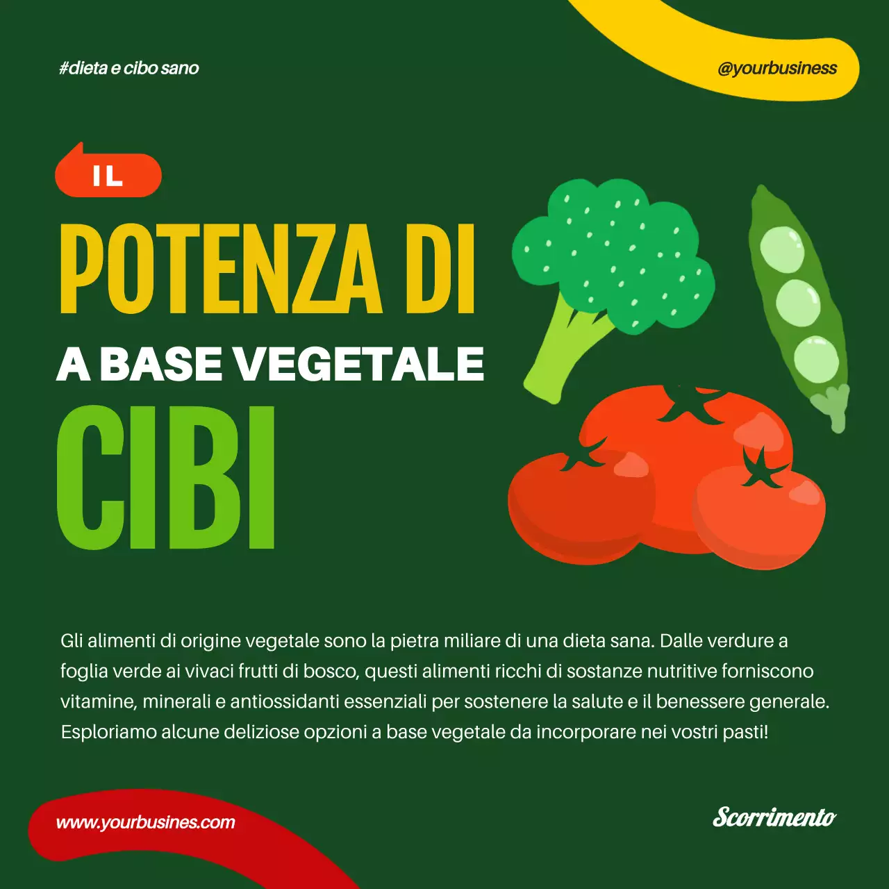 Arancione verde geometrico Popart Cibo sano e dieta