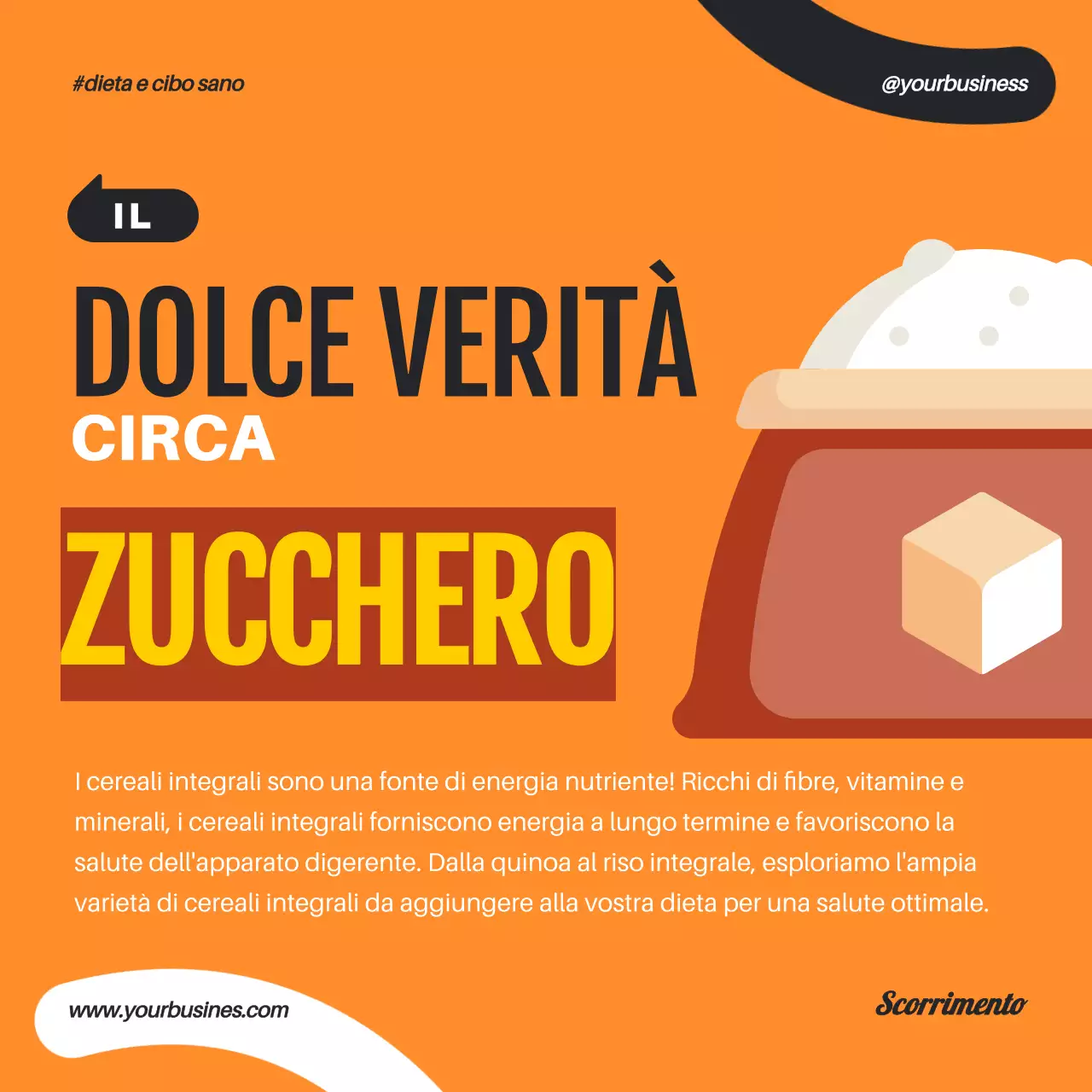 Arancione verde geometrico Popart Cibo sano e dieta