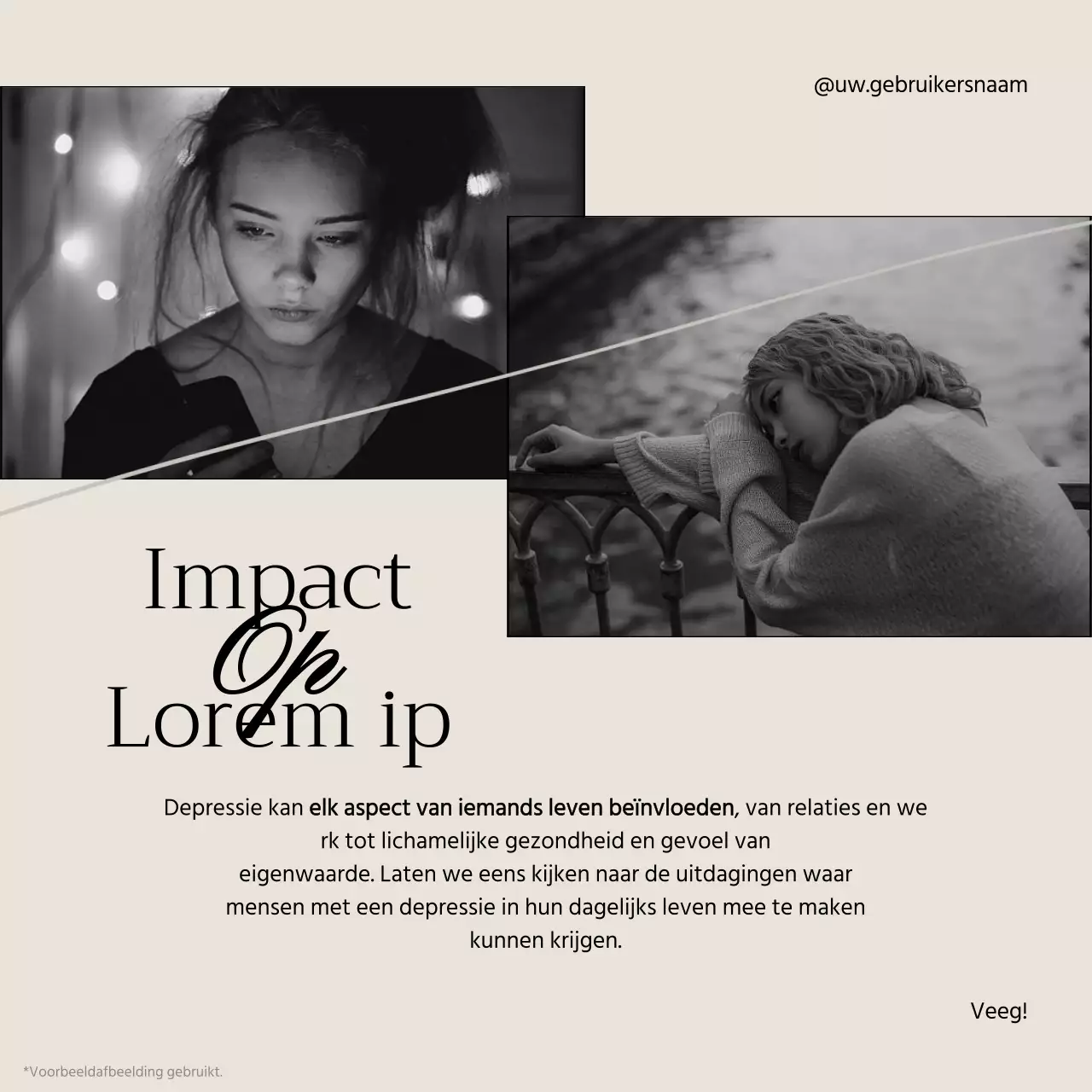 Beige en zwart minimaal lesmateriaal voor geestelijke gezondheid