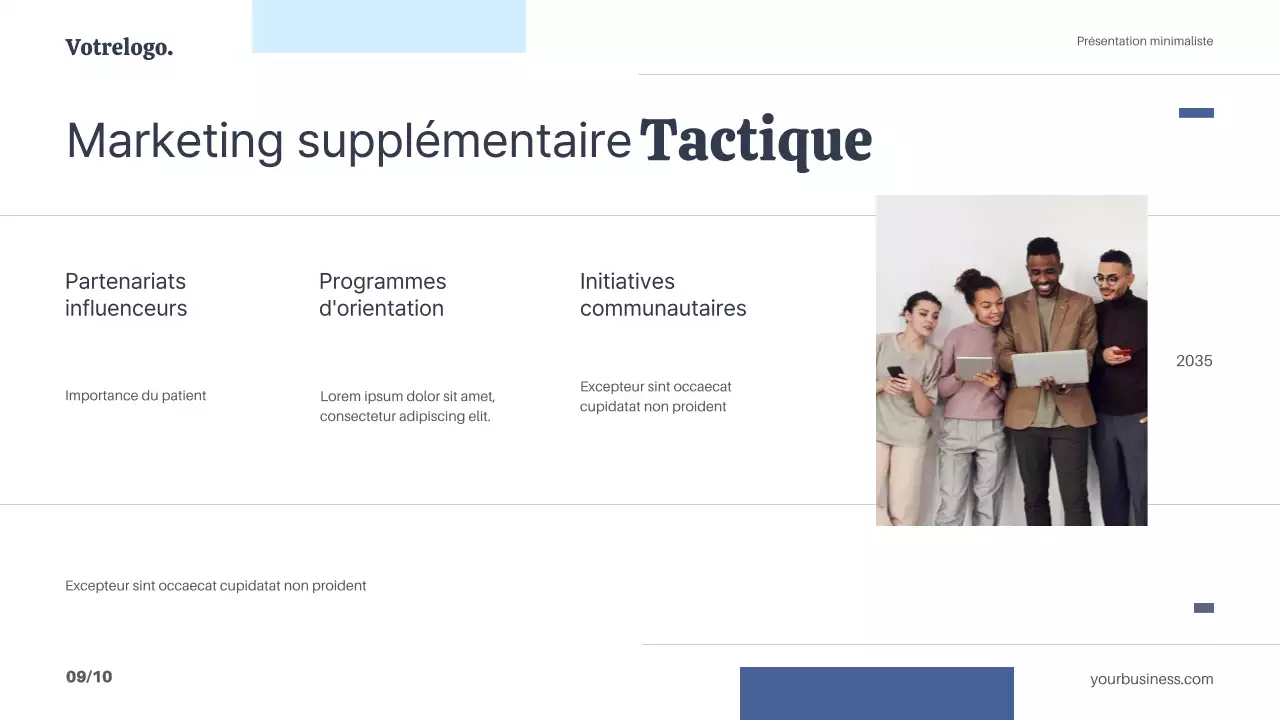 Blanc Bleu Minimal Simple Marketing Plan Strategy