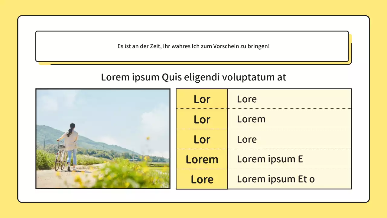 Gelbes, minimalistisches Anschreiben