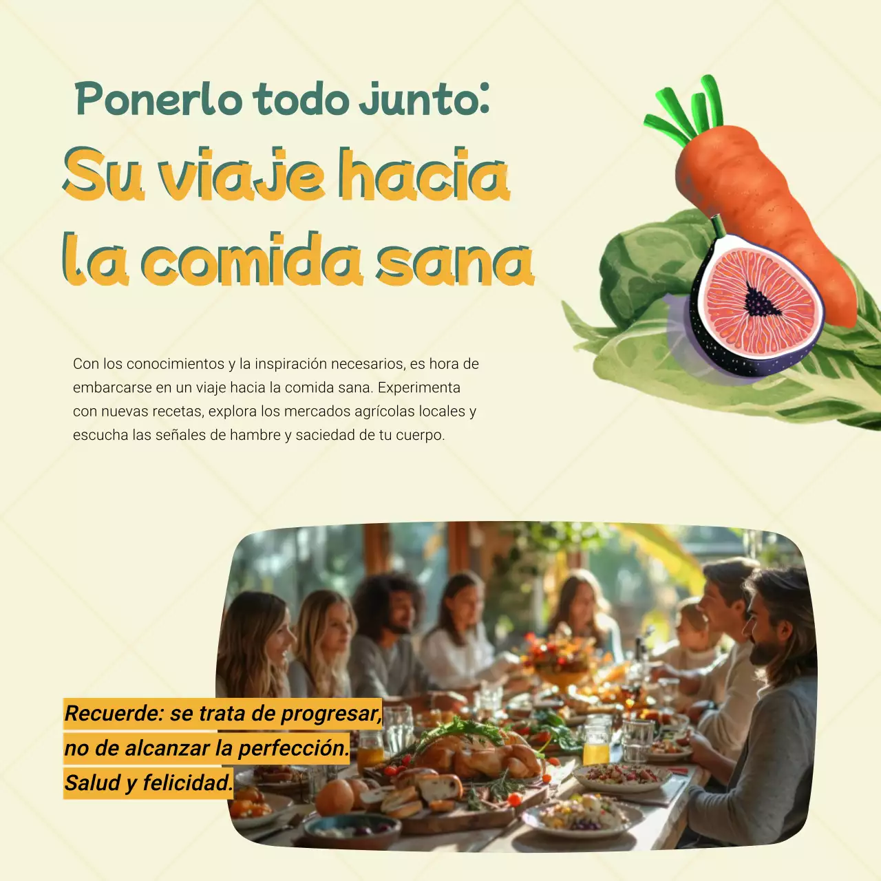 Verde y amarillo Publicidad moderna sobre alimentación sana y dietas