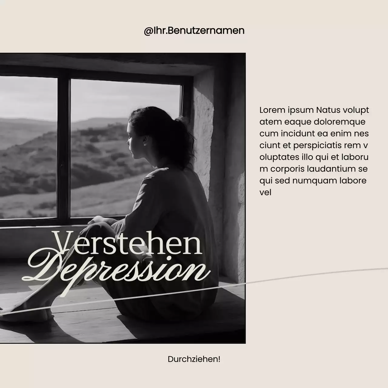 Beige und Schwarz Minimal Mental Health Vortragsmaterial