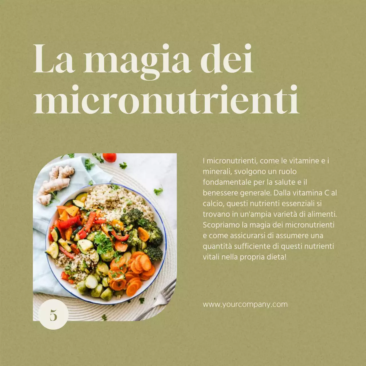 Suggerimenti per una dieta sana e moderna verde e beige