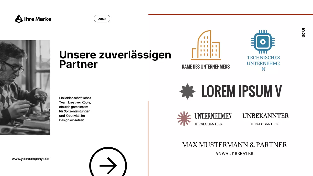 Red Black Modern Bold Business Firmenprofil Einführung