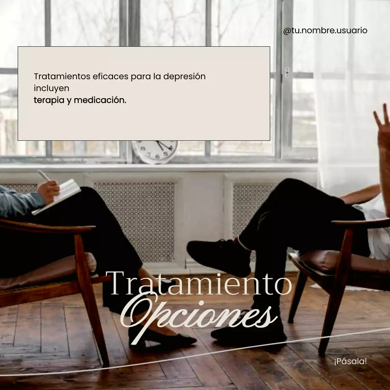 Beige y negro Material mínimo para conferencias sobre salud mental