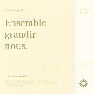 Promouvoir une vente moderne d'appréciation de la clientèle en beige et ivoire