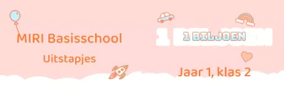 Roze en witte groepsaankondigingen voor schoolreisjes