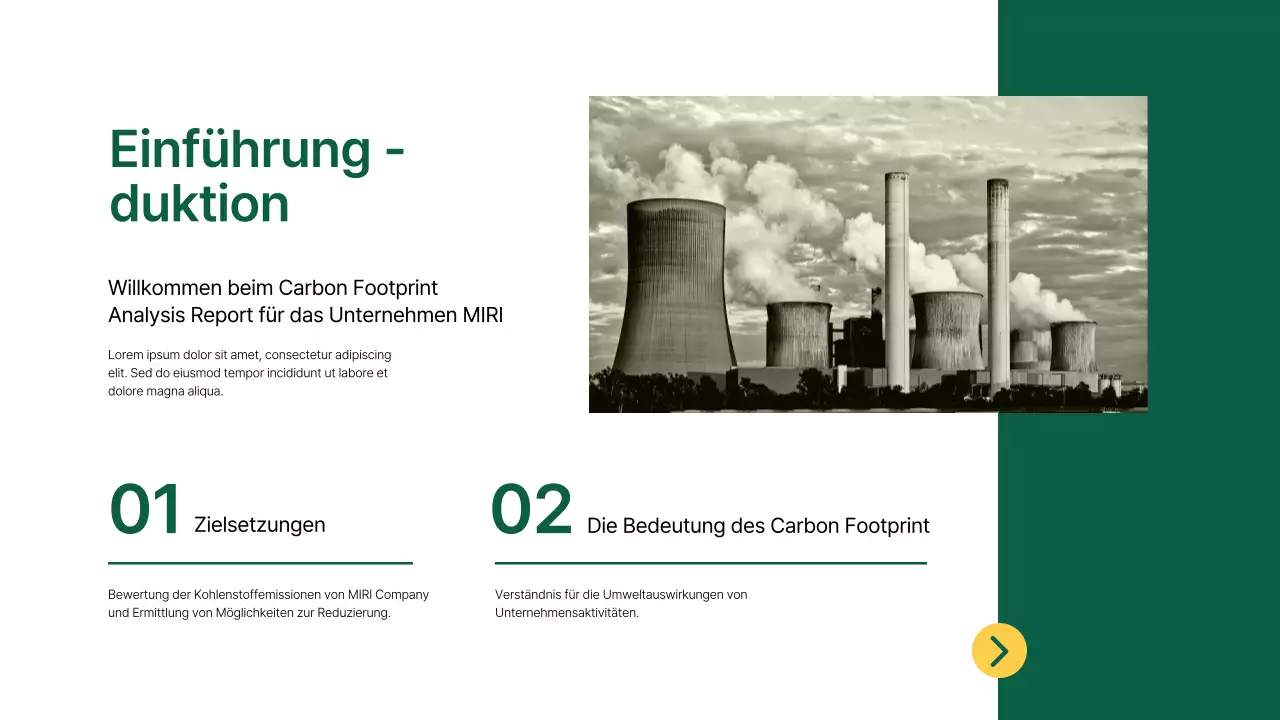 Green Modern Unternehmen Carbon Footprint Analyse Bericht