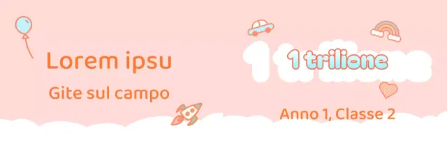 Annunci di gruppo per gite di scuola elementare in bianco e rosa