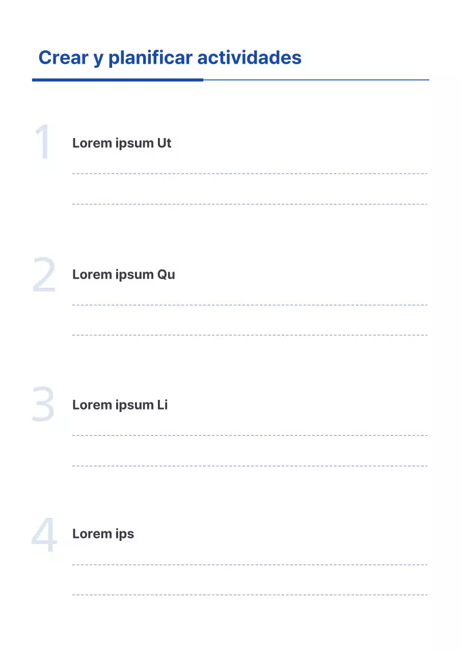 Una sencilla agenda azul y blanca