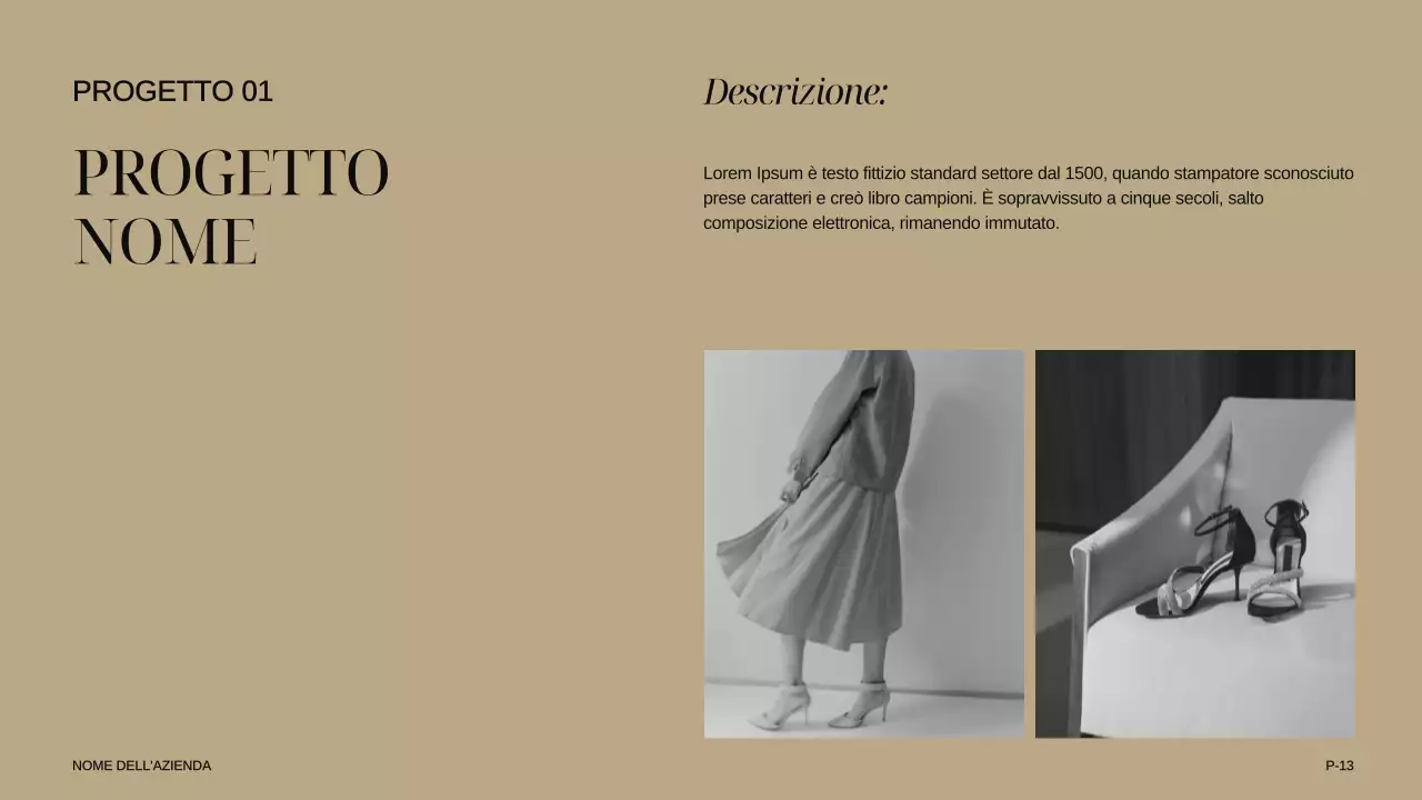 Avorio Khaki Nero Moderno Elegante Introduzione dell'azienda