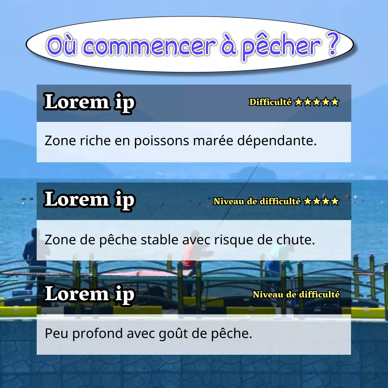 Promouvoir l'expérience de la pêche en mer bleue et jaune qui rend malade