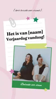 Roze Trendy Verjaardagspost Publiciteit