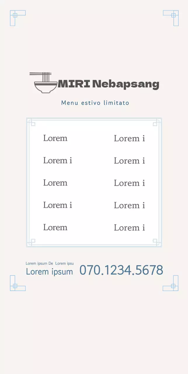 Informazioni sul menu estivo Stand POP Tipo B