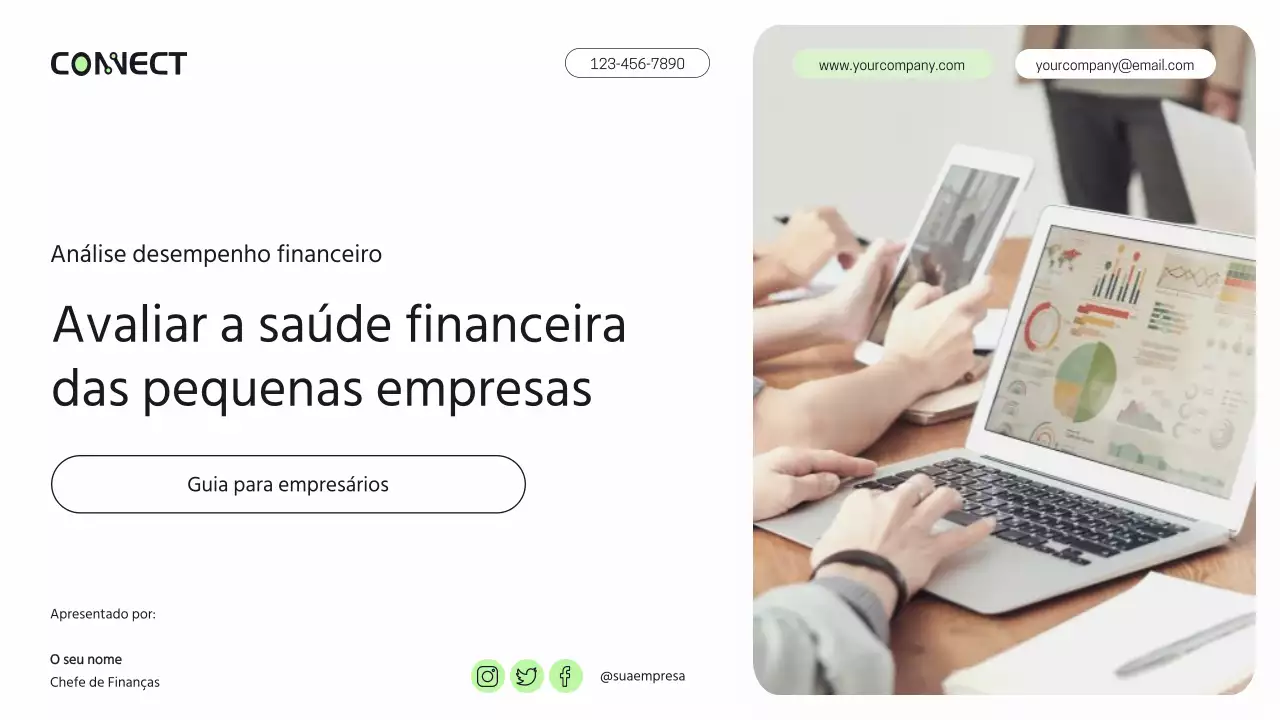 Roxo Verde Moderno Relatório de análise do desempenho financeiro