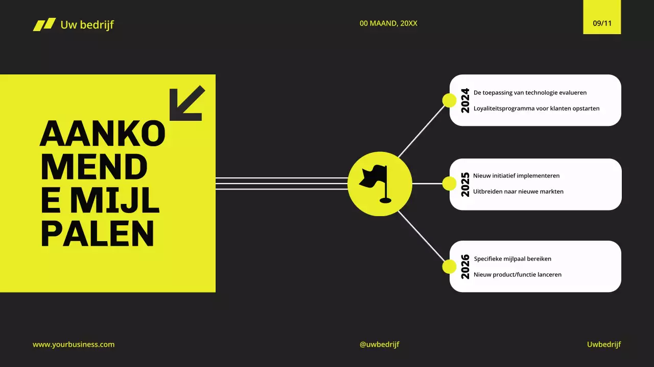 Geel Zwart Minimal Modern Bedrijfsprofiel voor Bedrijfsintroductie